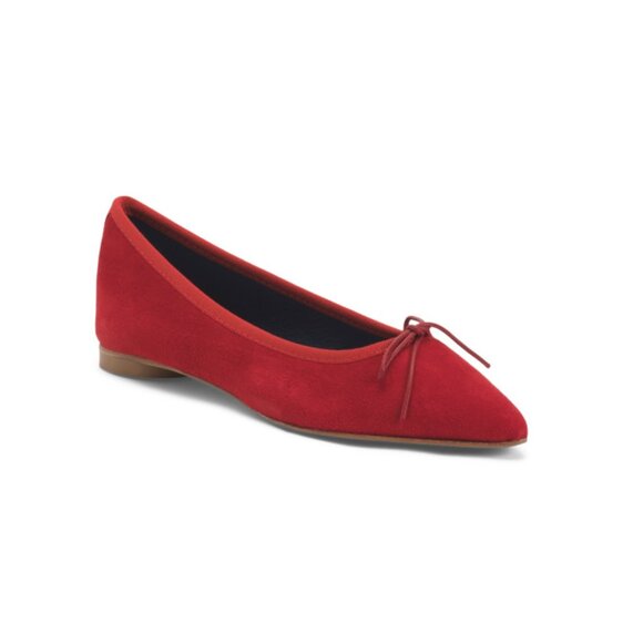 NUR ITALY Red Made In Italy Suede Isabella Flats - Picture 1 of 2